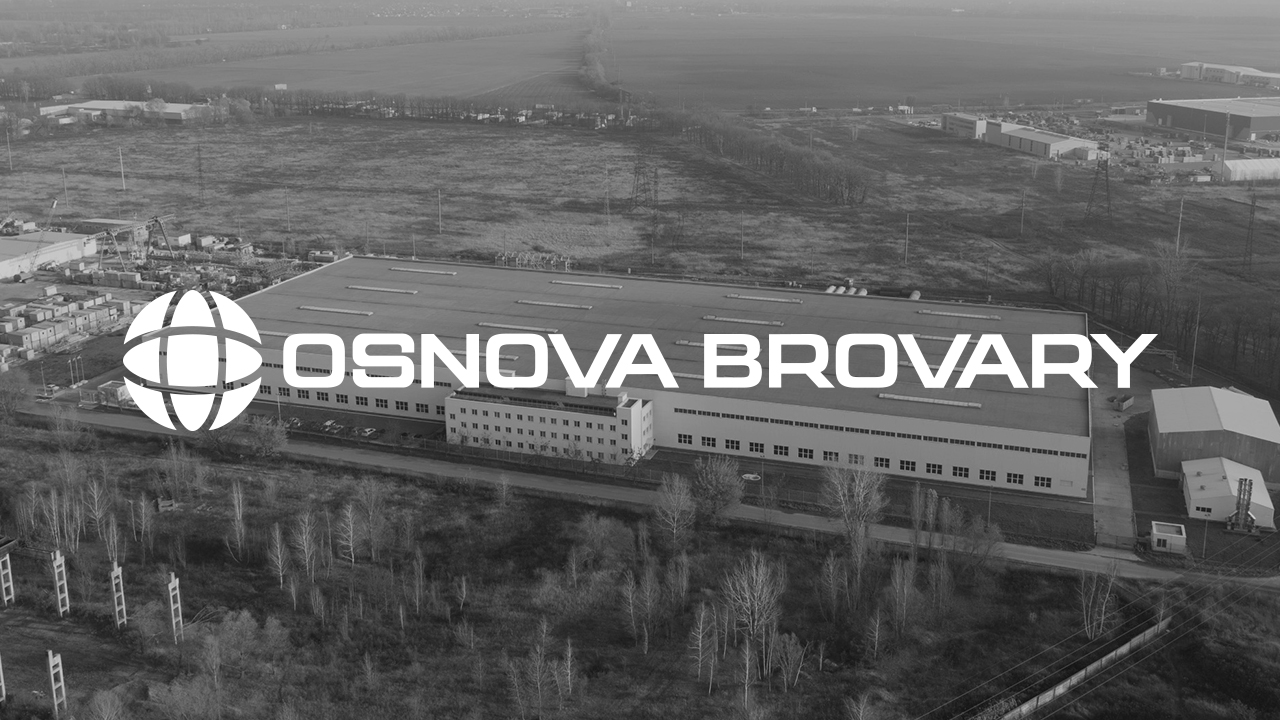 Osnova Brovary identity on aerial industrial background