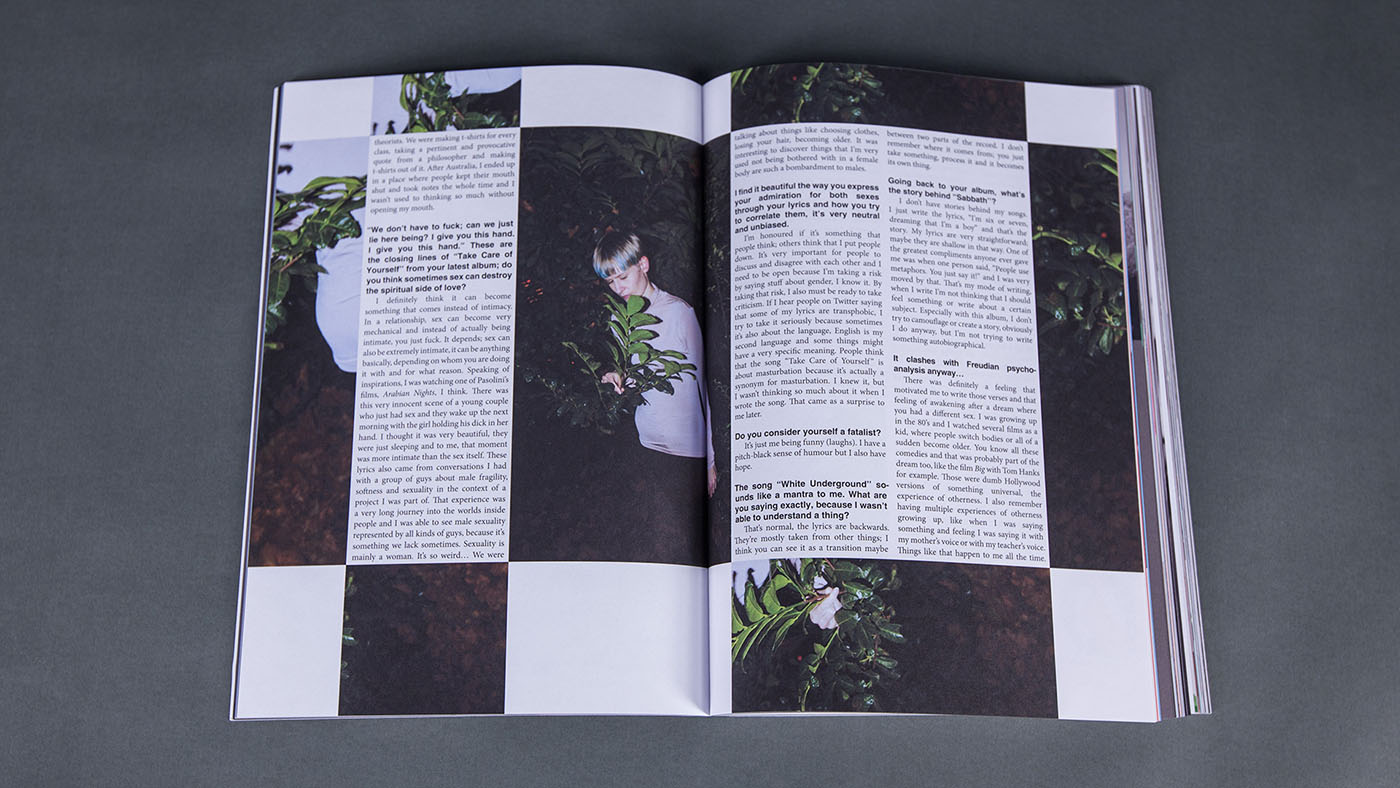 Eclectic Magazine open editorial spread with photography and text