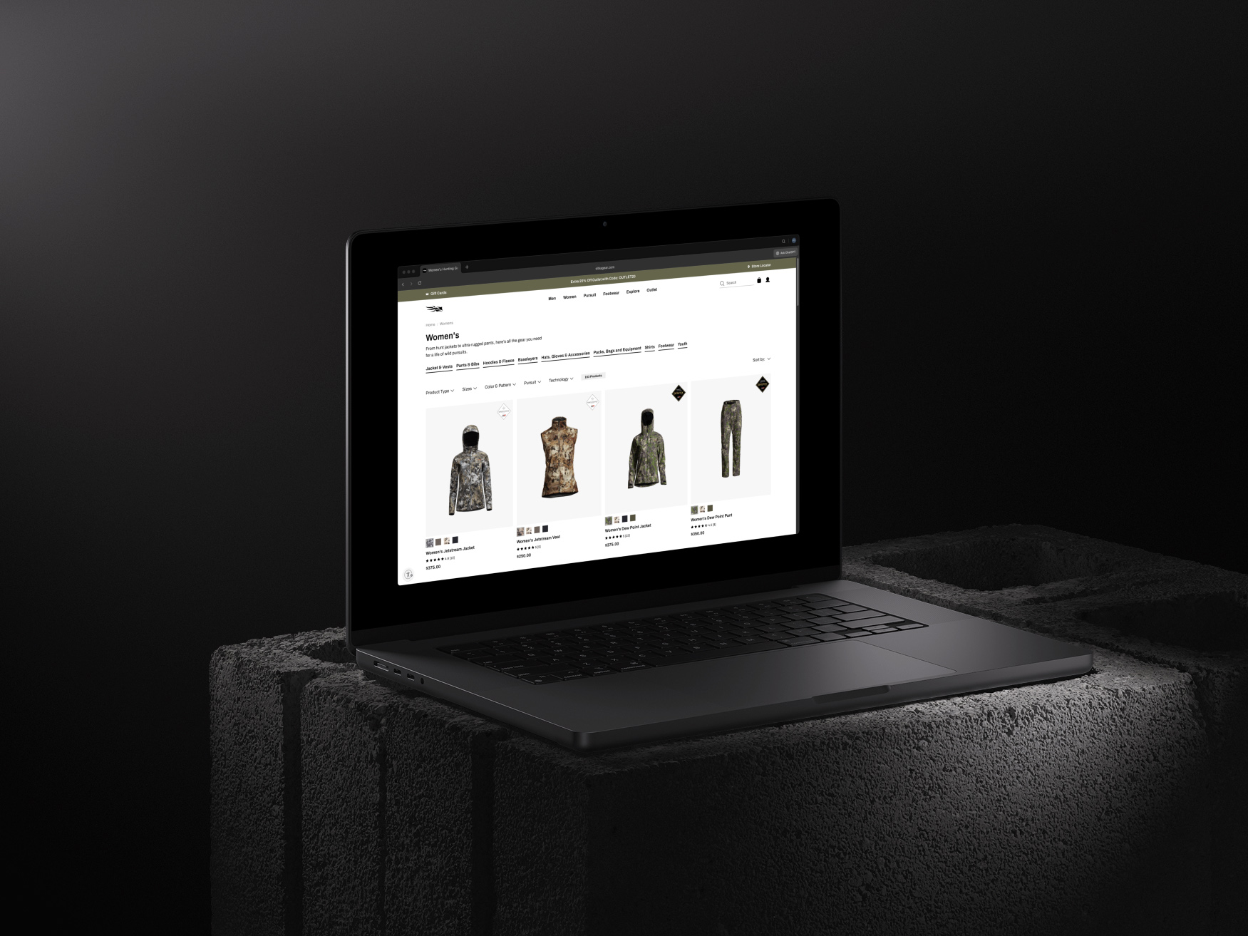 SITKA women product listing page design