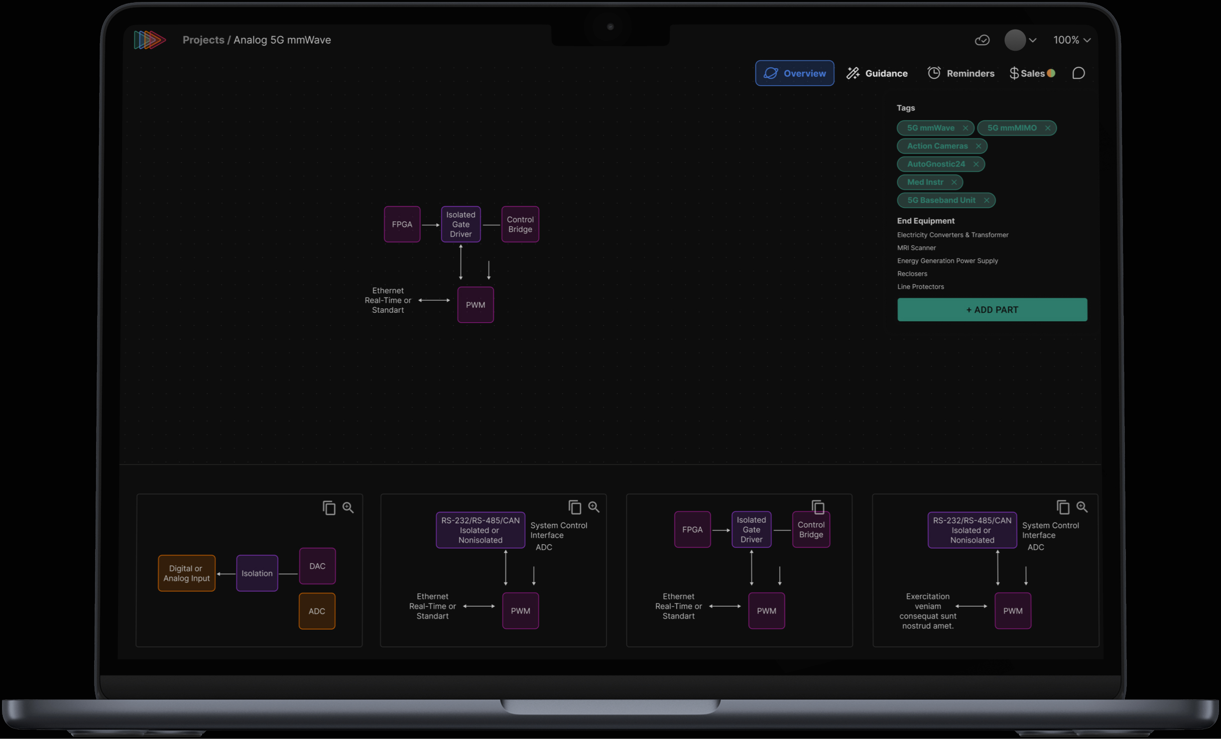 Enterprise web app canvas placement interface
